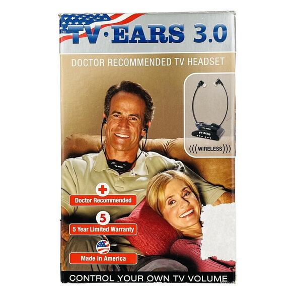 TV Ears 3.0 Wireless Headset & 10 Replacement Ear Tips Amplifies Clarifies‎ - Picture 2 of 11